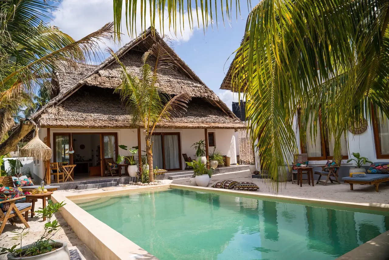 babu villas villa with a pool in front